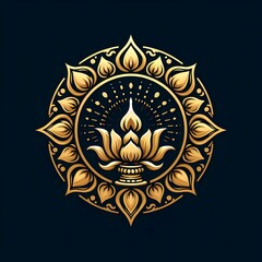 Obraz premium AI Generate of Luxury Premium Symbol Vector of Vesak Day with Lantern, Candle Light, Lotus