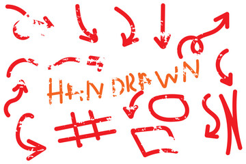 Sketch line arrow element, star, heart shape on chalkboard background. Hand drawn doodle sketch style circle, cloud speech bubble grunge element. Arrow, star, heart decoration. Vector illustration 