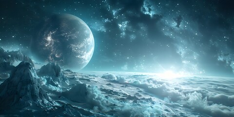 Majestic Celestial Landscape in a Futuristic Sci Fi Realm