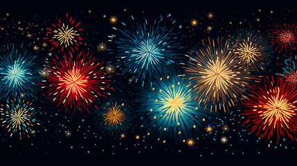 Firework background flat design top view celebration theme animation Vivid