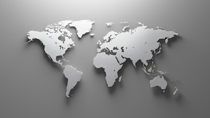 Fototapeta na wymiar grayscale Silhouette world map