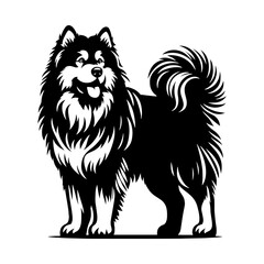 Vector Alaskan Malamute Silhouette - A Stunning Tribute to Canine Elegance and Strength- Alaskan Malamute Illustration- Minimalist Alaskan Malamute  vector.