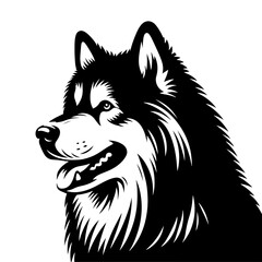 Vector Alaskan Malamute Silhouette - A Stunning Tribute to Canine Elegance and Strength- Alaskan Malamute Illustration- Minimalist Alaskan Malamute  vector.