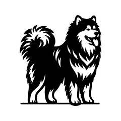 Vector Alaskan Malamute Silhouette - A Stunning Tribute to Canine Elegance and Strength- Alaskan Malamute Illustration- Minimalist Alaskan Malamute  vector.