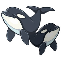 Obraz premium two orca whales
