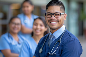 Fototapeta premium Portrait of businessman visiting hospital