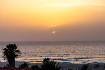 Fototapeta premium Sunset on the beach, Praia de Chaves, Boa Vista, Cape Verde