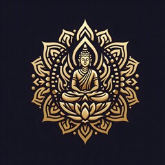 AI Generate of Luxury Premium Symbol Vector of Vesak Day with Buddha Statue, Buddha, Lantern, Candle Light, Lotus