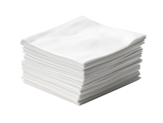 stack of white napkin isolated on transparent background