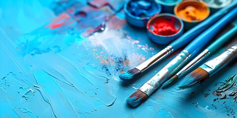 Fototapeta premium Modern Digital Art Studio with Professional Painting Tools and Equipment