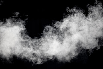 Smoke isolated on black background