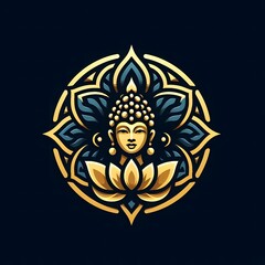 AI Generate of Luxury Premium Symbol Vector of Vesak Day with Buddha Statue, Buddha, Lantern, Candle Light, Lotus