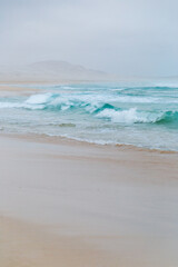 Waves on the beach Praia de Chaves in the morning, Boa Vista, Cape Verde