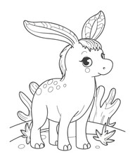 Animal coloring  book  page  for kids