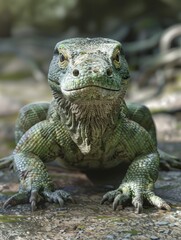 Obraz premium Dynamic Komodo Dragon Clipart Renders