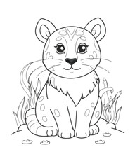 Animal coloring  book  page  for kids
