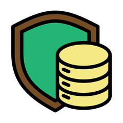 Data Protection Line Filled Icon Design