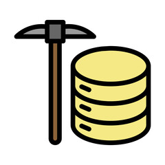 Data Mining Line Filled Icon Design