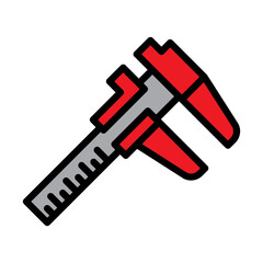 Caliper Filled Line Icon Design