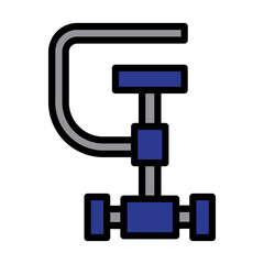Clamp Filled Line Icon Design