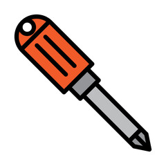 Screw Driver Filled Line Icon Design