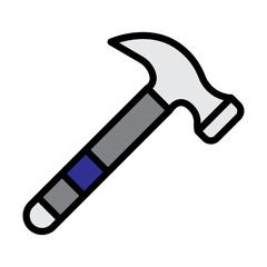 Hammer Filled Line Icon Design