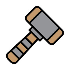 Sledgehammer Filled Line Icon Design