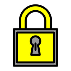 Padlock Line Filled Icon Design