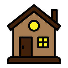 House Line Filled Icon Design