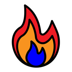 Fototapeta premium Flame Line Filled Icon Design