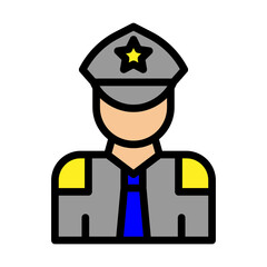 Police Line Filled Icon Design