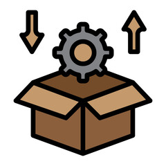 Packaging lifecycle Filled Line Icon Design