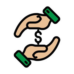 Hand Giving Filled Line Icon Design