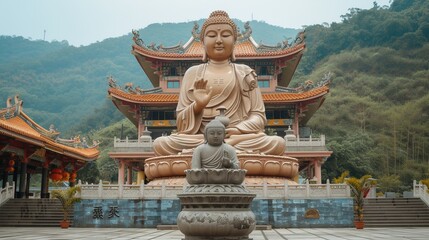 Fototapeta premium The Exterior of Buddha Temple
