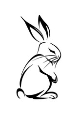 Stylized vector drawing of rabbit