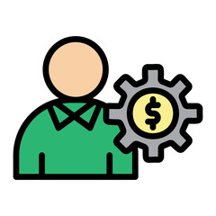 Financial Consultant Filled Line Icon Design