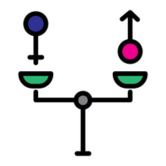 Gender Equality Filled Line Icon Design