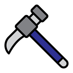 Hammer Filled Line Icon Design