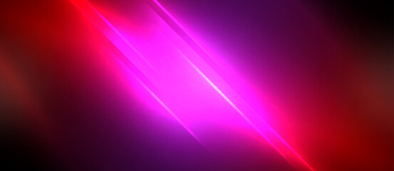 A neon purple and magenta light illuminating against a dark background, creating an electric blue and pink glow in the space