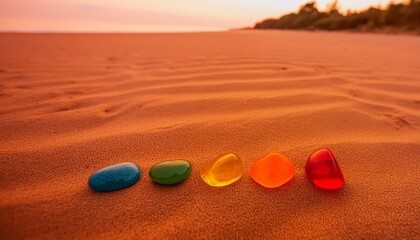 beach ball on sand, pills on white background, ball on the beach, green and yellow balls, seven color chakra crystal stones on sandy beach, chakra energy flow healer meditations