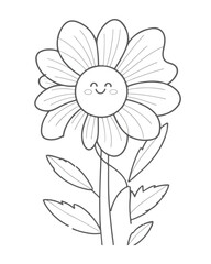 Flower coloring book page 