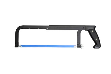 black and blue hacksaw frame isolated on the white background