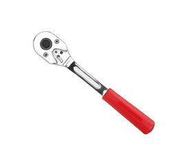 chrome vanadium ratchet wrench isolated on white background