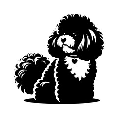 Bichon FRISE Silhouette- Bichon FRISE Illustration- Minimalist Bichon FRISE vector.
