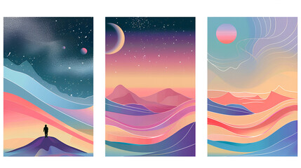 Obraz premium a collection of background vector abstract gradient illustrations