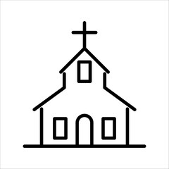 church icon isolated on white, Vector Illustration