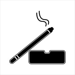 Ashtray sketch with black and white Background vector modern illustration.