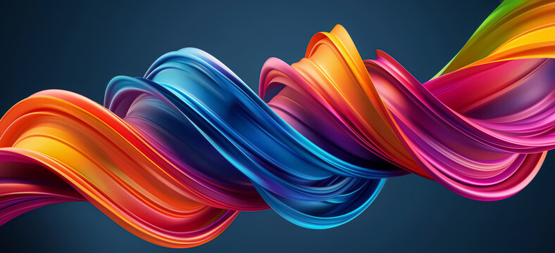 3D Multicolored Twisted Ribbon