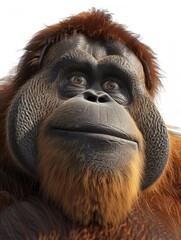 Fototapeta premium Explore the Jungle with Realistic Orangutan 3D Render Clipart