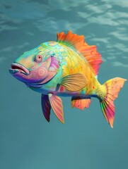 Fototapeta premium Tropical Parrotfish Habitat 3D Clipart